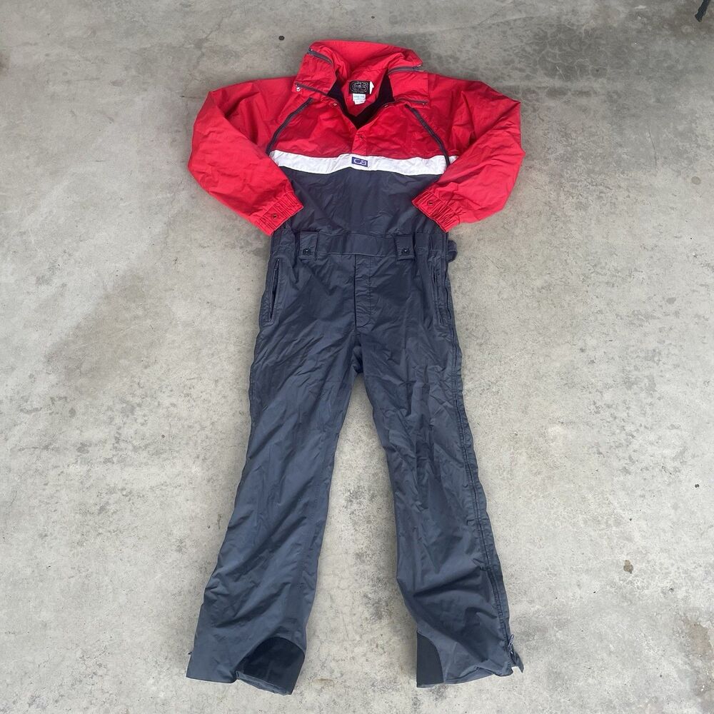 CB Sports Men’s Medium Ski Suit One Piece Red Black White